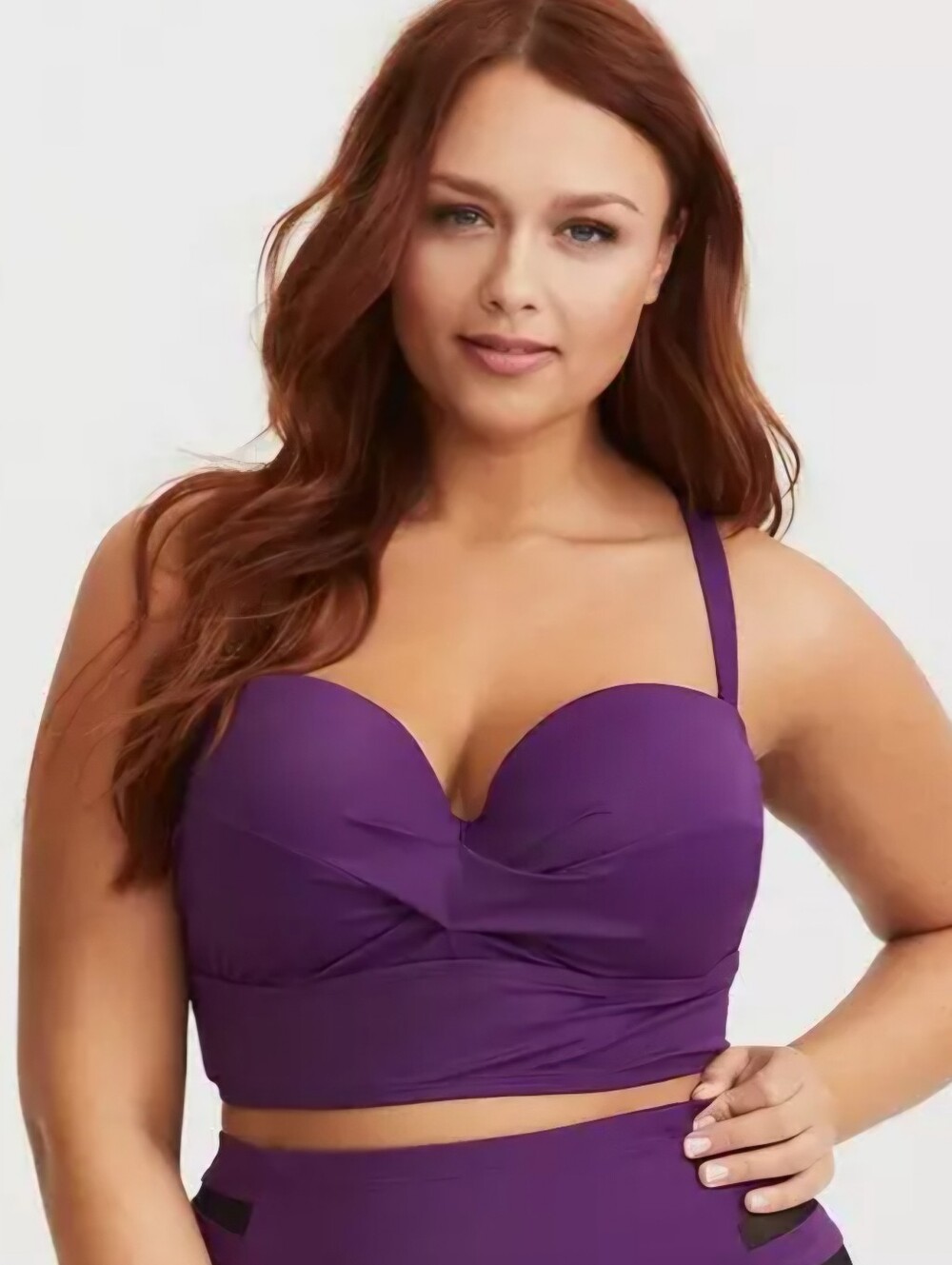 Torrid Women's Purple Twist Front Multiway Bikini Top Padded Underwire Size 1X. - Picture 2 of 12